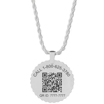 QR Code French Elite Medical ID Necklace Sterling Silver, Silver Gold, large image number 2